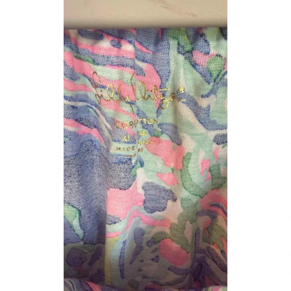 Lilly Pulitzer Mini Stretch Off Shoulder Indigo Exotic Escapade Dress Girls XL